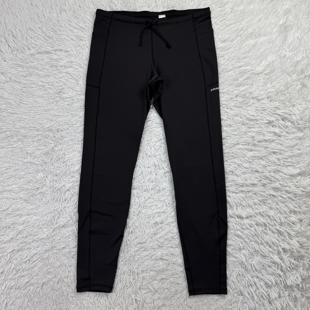Patagonia Pants Mens Large Black Peak Mission Running Tights Stretch Wiking L